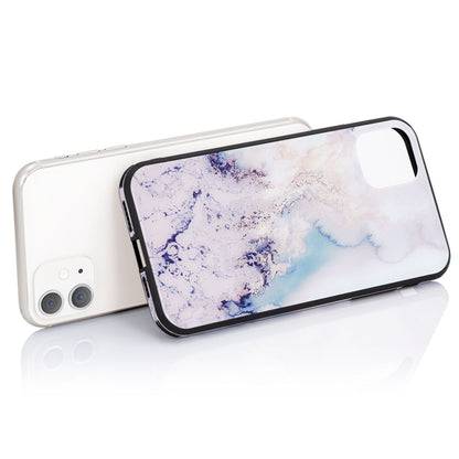 NALIA Hartglas Cover kompatibel mit iPhone 11 Hülle, Marmor Design Hard-Case aus 9H Tempered Glass & Silikon Bumper, Kratzfeste Handyhülle Phone Schutzhülle Handy-Tasche