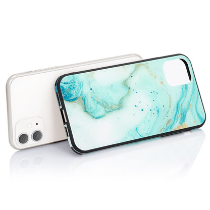 NALIA Hartglas Cover kompatibel mit iPhone 11 Hülle, Marmor Design Hard-Case aus 9H Tempered Glass & Silikon Bumper, Kratzfeste Handyhülle Phone Schutzhülle Handy-Tasche