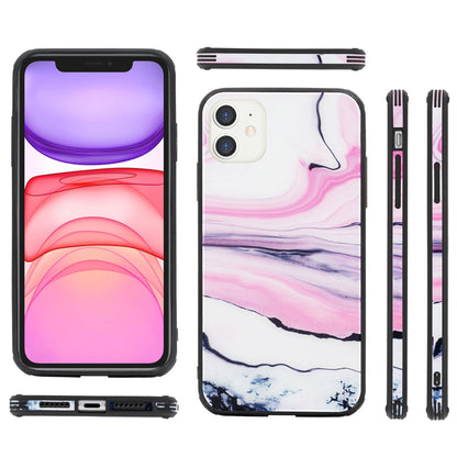 NALIA Hartglas Cover kompatibel mit iPhone 11 Hülle, Marmor Design Hard-Case aus 9H Tempered Glass & Silikon Bumper, Kratzfeste Handyhülle Phone Schutzhülle Handy-Tasche