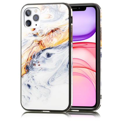 NALIA Marmor Glas Case für iPhone 11 Pro Max – Kratzfestes 9H Echtglas – MARBELLE (Silikon Bumper & Grip) – Marke aus Berlin
