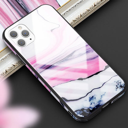 NALIA Marmor Glas Case für iPhone 11 Pro Max – Kratzfestes 9H Echtglas – MARBELLE (Silikon Bumper & Grip) – Marke aus Berlin