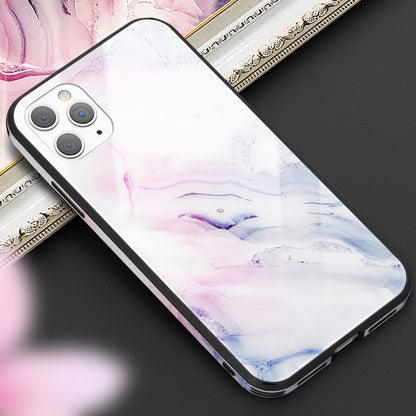 NALIA Marmor Glas Case für iPhone 11 Pro Max – Kratzfestes 9H Echtglas – MARBELLE (Silikon Bumper & Grip) – Marke aus Berlin
