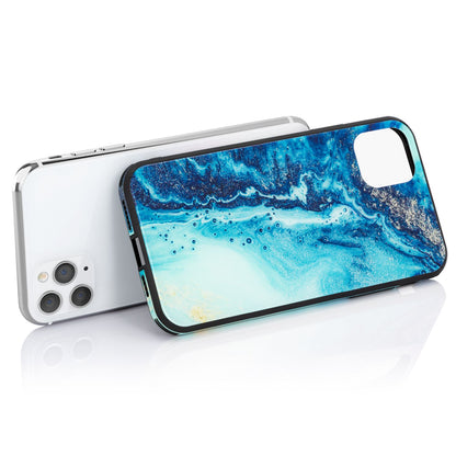 NALIA Marmor Glas Case für iPhone 11 Pro Max – Kratzfestes 9H Echtglas – MARBELLE (Silikon Bumper & Grip) – Marke aus Berlin