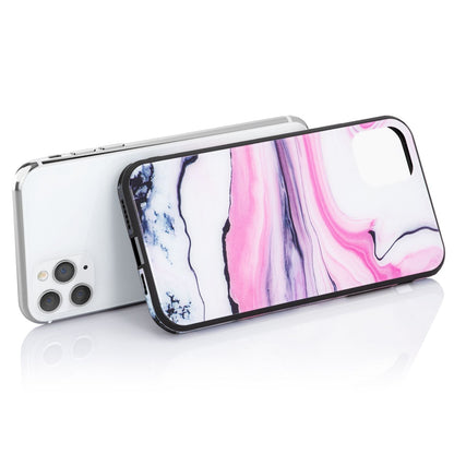 NALIA Marmor Glas Case für iPhone 11 Pro Max – Kratzfestes 9H Echtglas – MARBELLE (Silikon Bumper & Grip) – Marke aus Berlin