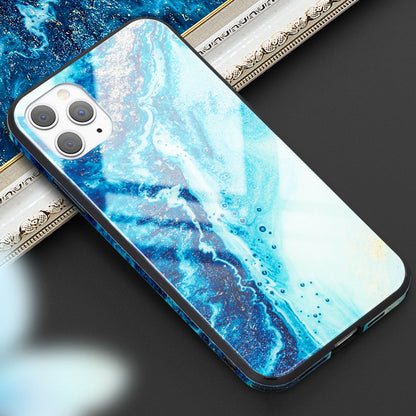 NALIA Hartglas Cover kompatibel mit iPhone 11 Pro Hülle, Marmor Design Hard-Case aus 9H Tempered Glass & Silikon Bumper, Kratzfeste Handyhülle Phone Schutzhülle Handy-Tasche