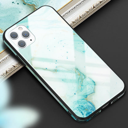 NALIA Hartglas Cover kompatibel mit iPhone 11 Pro Hülle, Marmor Design Hard-Case aus 9H Tempered Glass & Silikon Bumper, Kratzfeste Handyhülle Phone Schutzhülle Handy-Tasche