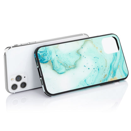 NALIA Hartglas Cover kompatibel mit iPhone 11 Pro Hülle, Marmor Design Hard-Case aus 9H Tempered Glass & Silikon Bumper, Kratzfeste Handyhülle Phone Schutzhülle Handy-Tasche