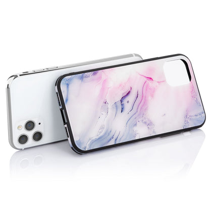 NALIA Hartglas Cover kompatibel mit iPhone 11 Pro Hülle, Marmor Design Hard-Case aus 9H Tempered Glass & Silikon Bumper, Kratzfeste Handyhülle Phone Schutzhülle Handy-Tasche