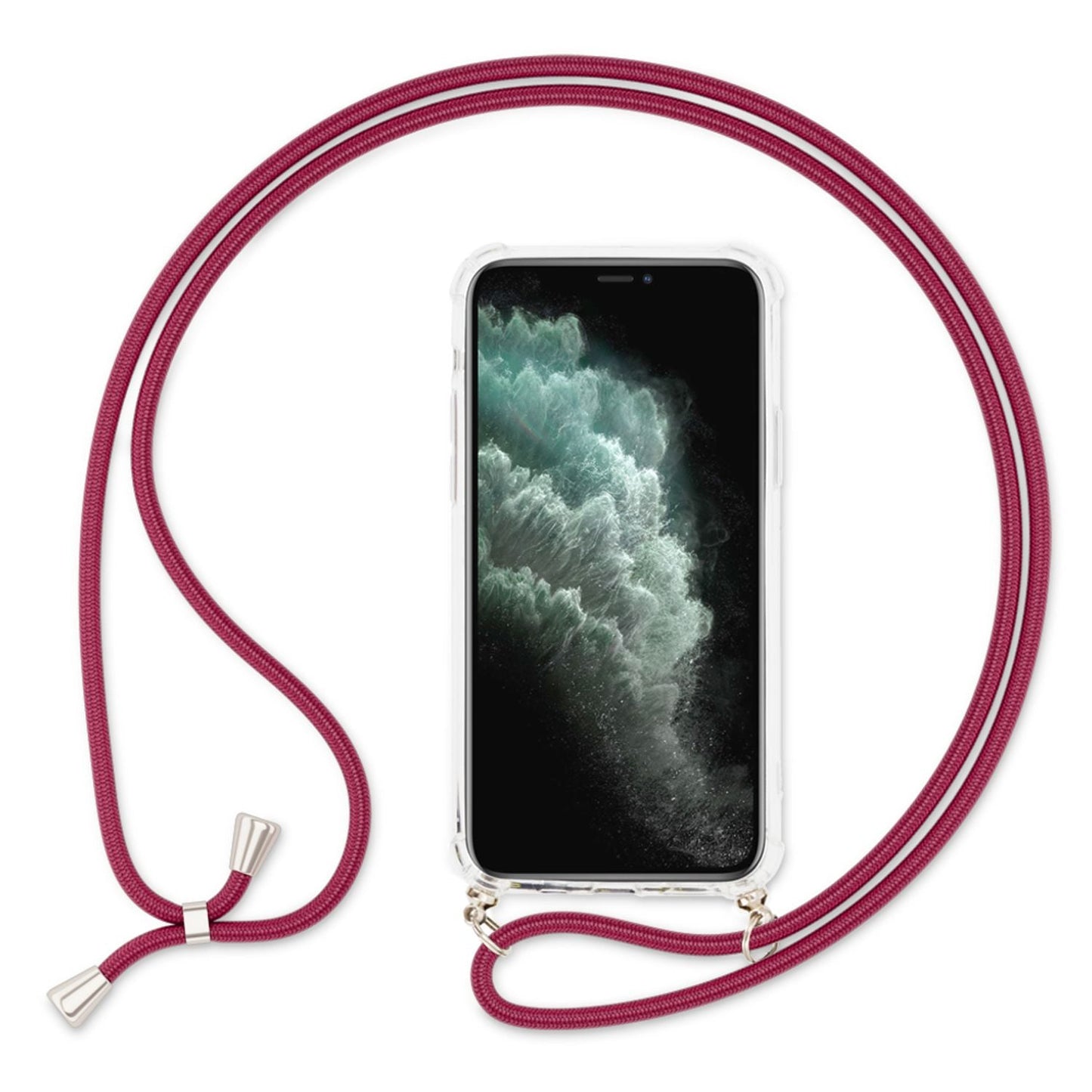 NALIA Handykette für iPhone 11 – Transparentes Hybrid-Case & Band – HANGIT (Anti-Gelb Rückseite & Verstellbar) – Marke aus Berlin