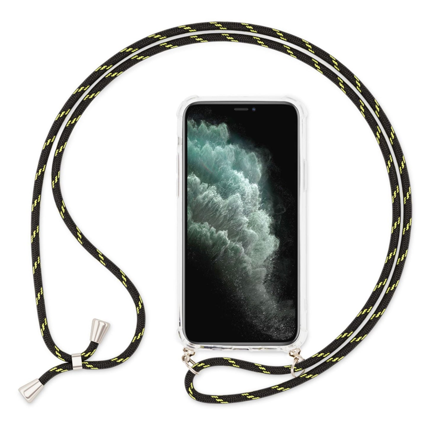 NALIA Handykette für iPhone 11 Pro – Transparentes Hybrid-Case & Band – HANGIT (Anti-Gelb Rückseite & Verstellbar) – Marke aus Berlin