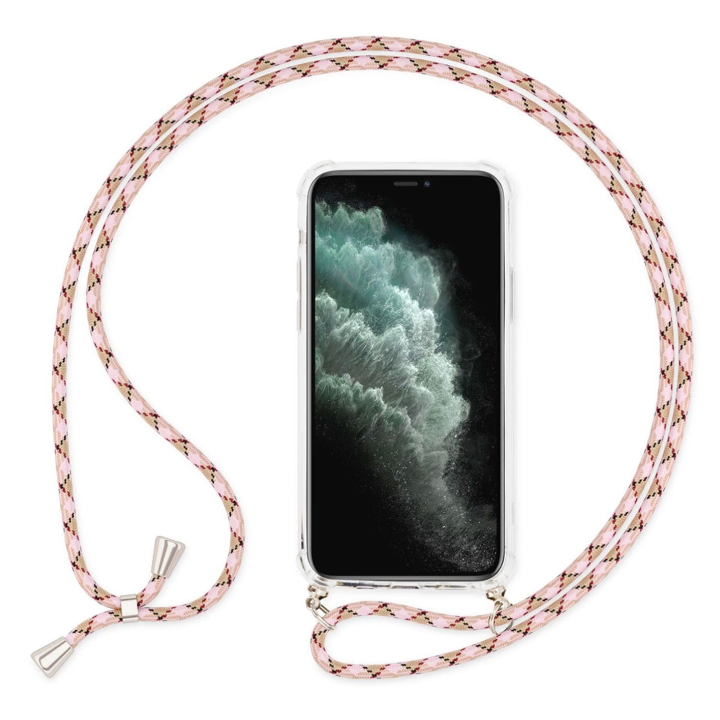NALIA Handykette für iPhone 11 Pro – Transparentes Hybrid-Case & Band – HANGIT (Anti-Gelb Rückseite & Verstellbar) – Marke aus Berlin