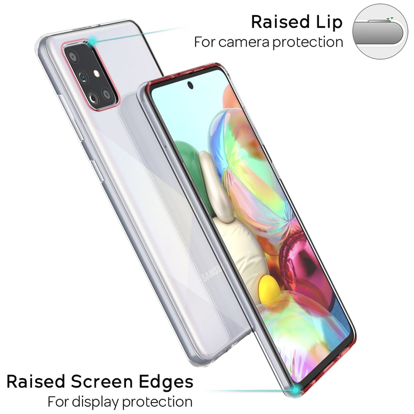 NALIA Handyhülle kompatibel mit Samsung Galaxy A71 Hülle, Dünne Durchsichtige Silikon Schutzhülle Phone Case Soft Cover, Ultra-Slim Bumper Handy-Tasche Skin Etui Silikonhülle Schale Klar - Transparent