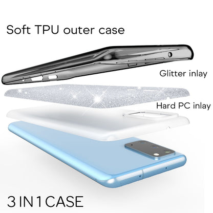 NALIA Glitzerhülle für Samsung Galaxy S20 – Funkelnder Glitzer-Look & Grip – SHINEPOP (Silikon Case) – Marke aus Berlin