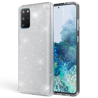 NALIA Glitzerhülle für Samsung Galaxy S20 Plus – Funkelnder Glitzer-Look & Grip – SHINEPOP (Silikon Case) – Marke aus Berlin