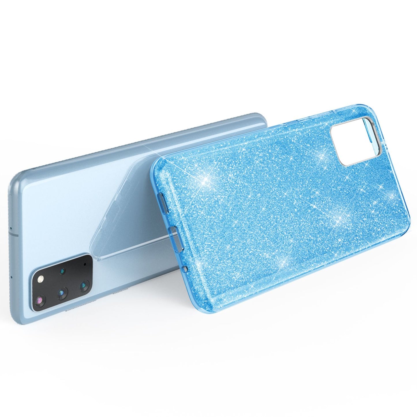 NALIA Glitzerhülle für Samsung Galaxy S20 Plus – Funkelnder Glitzer-Look & Grip – SHINEPOP (Silikon Case) – Marke aus Berlin