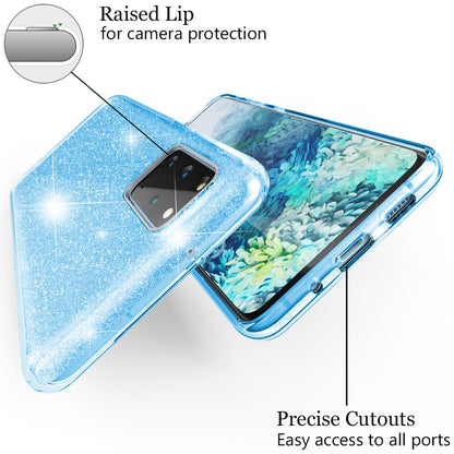 NALIA Glitzerhülle für Samsung Galaxy S20 Plus – Funkelnder Glitzer-Look & Grip – SHINEPOP (Silikon Case) – Marke aus Berlin