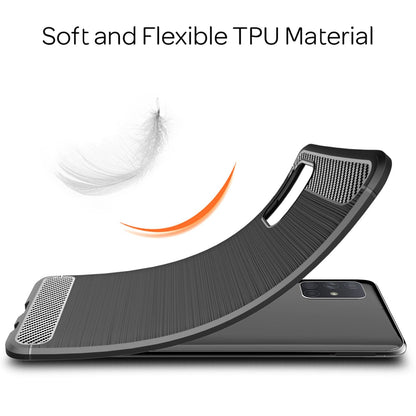 NALIA Design Case kompatibel mit Samsung Galaxy A71 Hülle, Carbon Look Stylische Handyhülle Stoßfeste Silikon Schutzhülle, Dünne Handy-Tasche Phone Cover Bumper Soft Skin TPU Etui Kratzfest - Schwarz