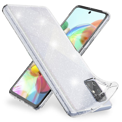 NALIA Glitzerhülle für Samsung Galaxy A51 – Funkelndes Silikon Case – DAZZLIN (Transparent & Stoßfest) – Marke aus Berlin
