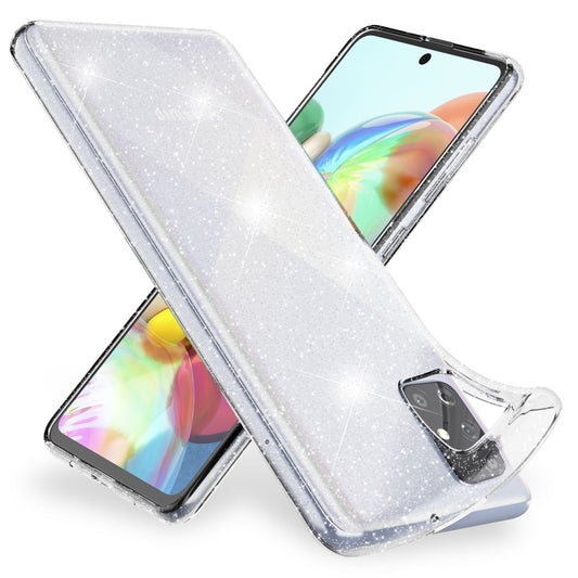 NALIA Glitzerhülle für Samsung Galaxy A51 – Funkelndes Silikon Case – DAZZLIN (Transparent & Stoßfest) – Marke aus Berlin