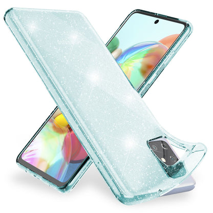NALIA Glitzerhülle für Samsung Galaxy A51 – Funkelndes Silikon Case – DAZZLIN (Transparent & Stoßfest) – Marke aus Berlin