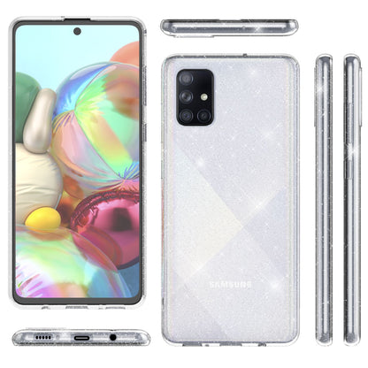 NALIA Glitzerhülle für Samsung Galaxy A51 – Funkelndes Silikon Case – DAZZLIN (Transparent & Stoßfest) – Marke aus Berlin