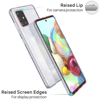 NALIA Glitzerhülle für Samsung Galaxy A71 – Funkelndes Silikon Case – DAZZLIN (Transparent & Stoßfest) – Marke aus Berlin