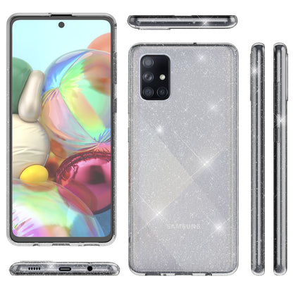 NALIA Glitzerhülle für Samsung Galaxy A71 – Funkelndes Silikon Case – DAZZLIN (Transparent & Stoßfest) – Marke aus Berlin
