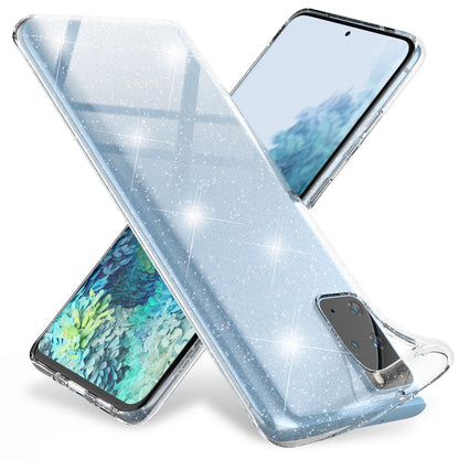 NALIA Glitzerhülle für Samsung Galaxy S20 Plus – Funkelndes Silikon Case – DAZZLIN (Transparent & Stoßfest) – Marke aus Berlin