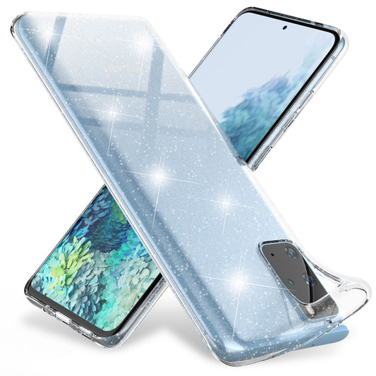 NALIA Glitzerhülle für Samsung Galaxy S20 Plus – Funkelndes Silikon Case – DAZZLIN (Transparent & Stoßfest) – Marke aus Berlin
