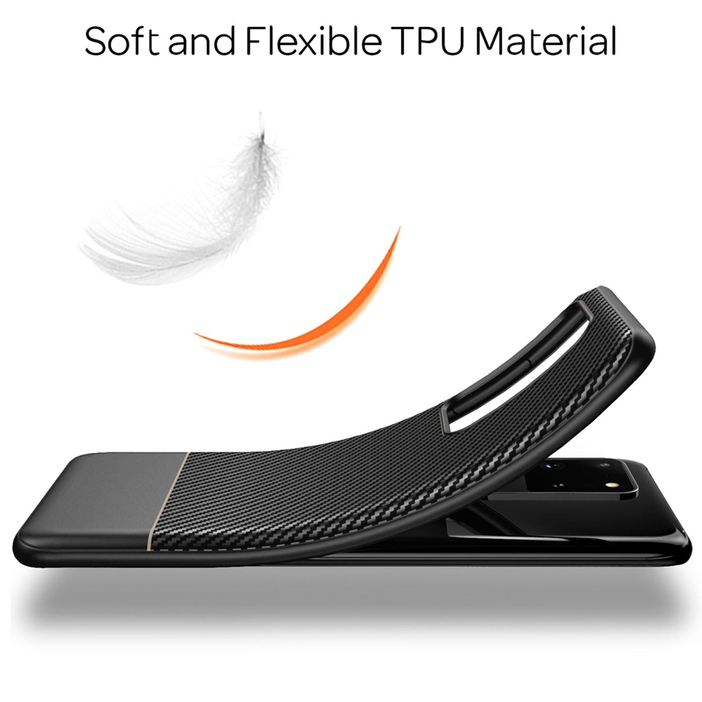 NALIA Silikonhülle für Samsung Galaxy S20 Ultra – Rutschfest & Matt – VORTEX (Gebürstete Optik & Carbon Design) – Marke aus Berlin