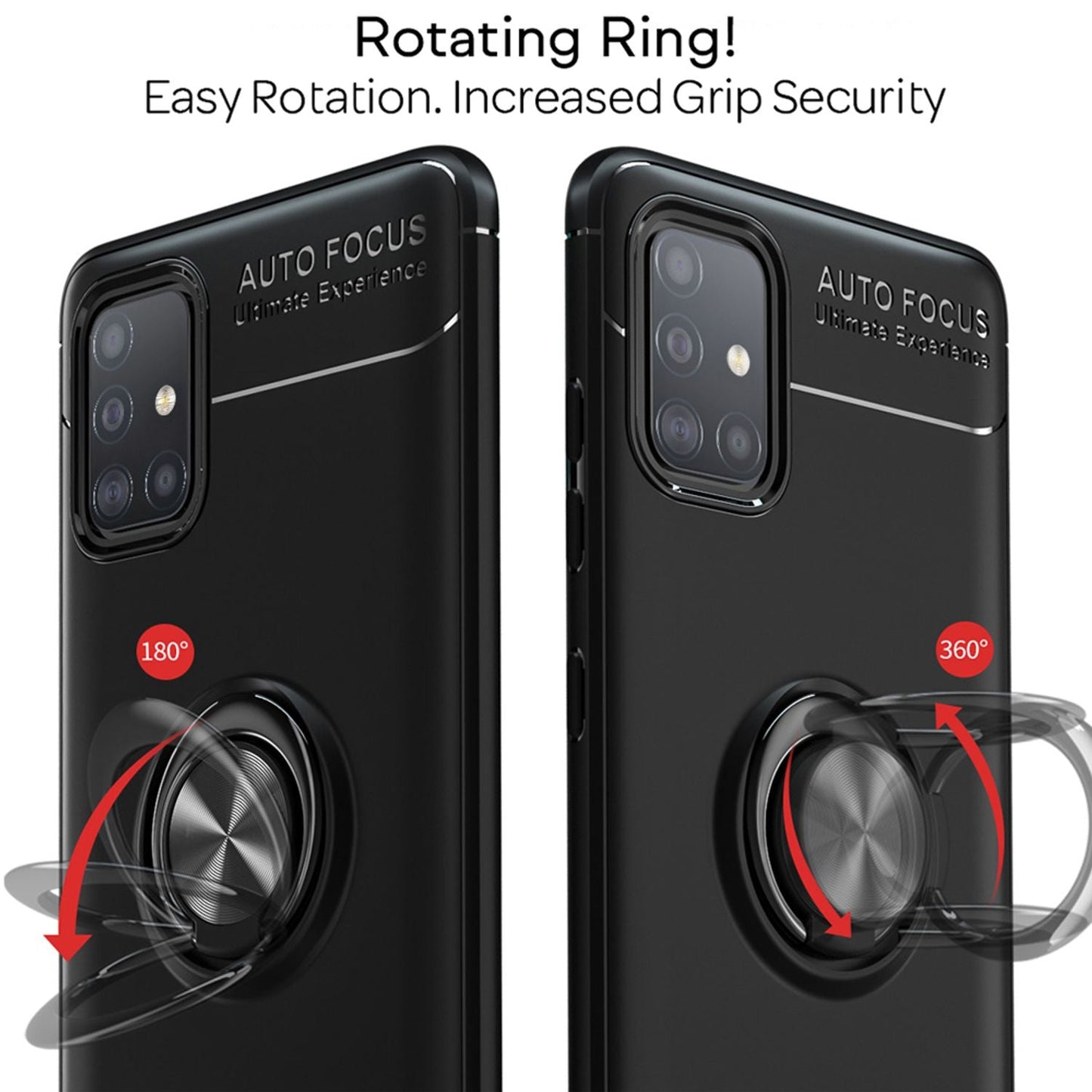 NALIA Ring Hülle kompatibel mit Samsung Galaxy A71 Handyhülle, Silikon Cover mit 360 Grad Finger-Halter für magnetische KFZ-Halterung, Schutzhülle Phone Case Handy-Tasche Etui Bumper