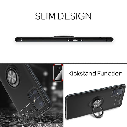 NALIA Ring Hülle kompatibel mit Samsung Galaxy A71 Handyhülle, Silikon Cover mit 360 Grad Finger-Halter für magnetische KFZ-Halterung, Schutzhülle Phone Case Handy-Tasche Etui Bumper