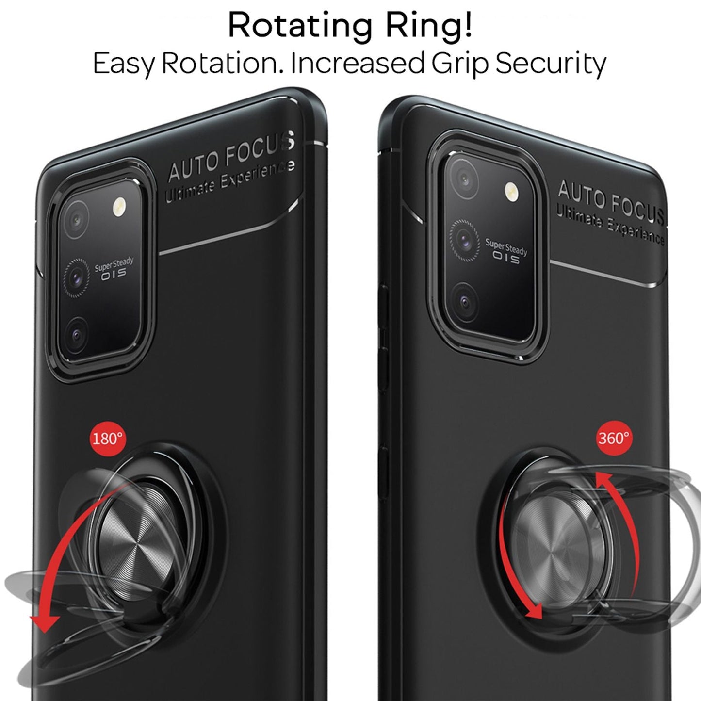 NALIA Ring Handyhülle kompatibel mit Samsung Galaxy S10 Lite Hülle, Silikon Cover mit 360-Grad Finger-Halter für magnetische KFZ-Halterung, Schutzhülle Phone Case Handy-Tasche Bumper