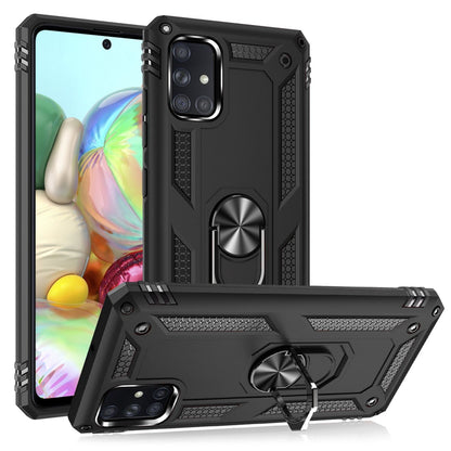 NALIA Panzerhülle für Samsung Galaxy A51 – Ring-Ständer 360° & Magnet-Halterung Kompatibel – RINGDEFEND (Stoßfestes Outdoor Case) – Marke aus Berlin