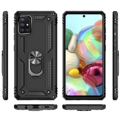 NALIA Panzerhülle für Samsung Galaxy A51 – Ring-Ständer 360° & Magnet-Halterung Kompatibel – RINGDEFEND (Stoßfestes Outdoor Case) – Marke aus Berlin