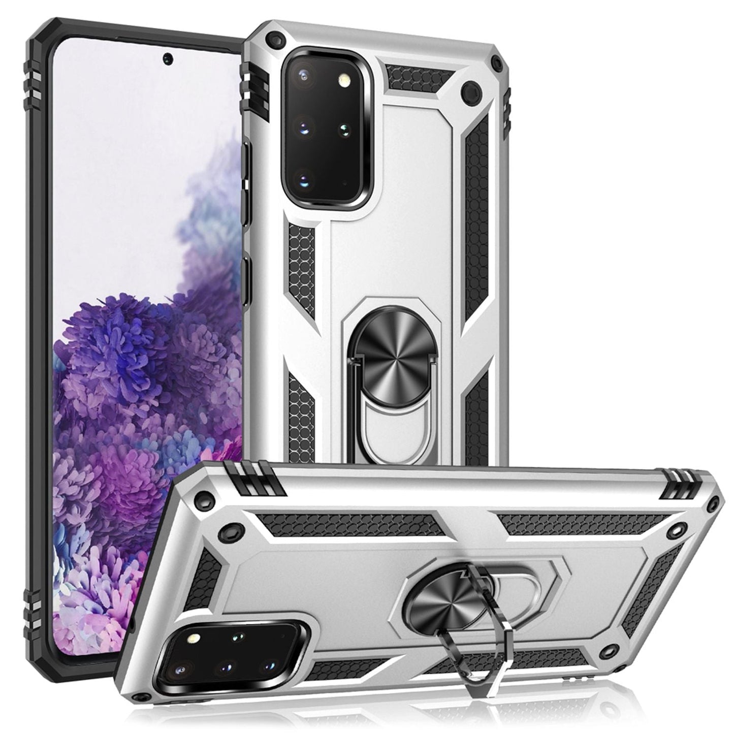 NALIA Panzerhülle für Samsung Galaxy S20 Plus – Ring-Ständer 360° & Magnet-Halterung Kompatibel – RINGDEFEND (Stoßfestes Outdoor Case) – Marke aus Berlin