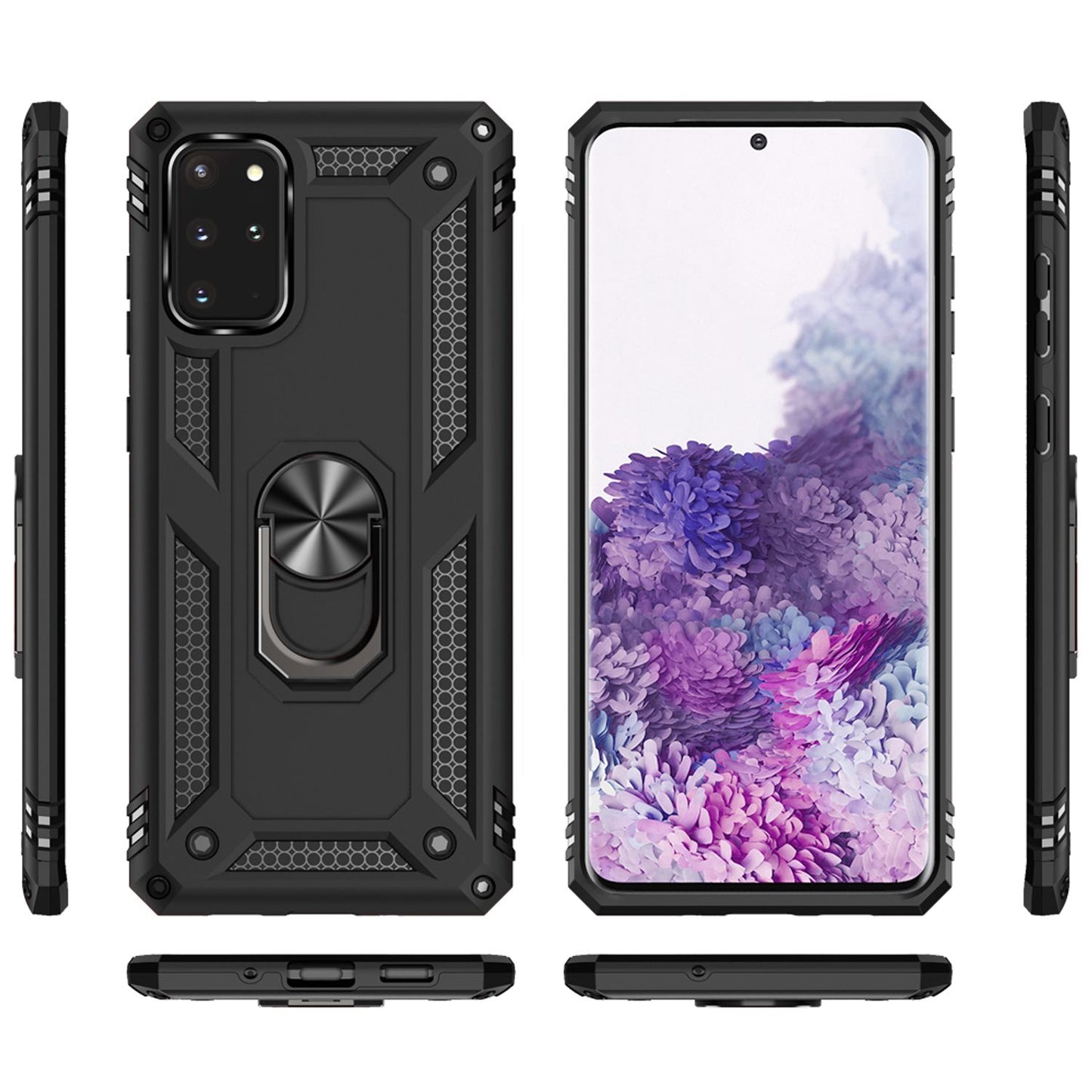 NALIA Panzerhülle für Samsung Galaxy S20 Plus – Ring-Ständer 360° & Magnet-Halterung Kompatibel – RINGDEFEND (Stoßfestes Outdoor Case) – Marke aus Berlin