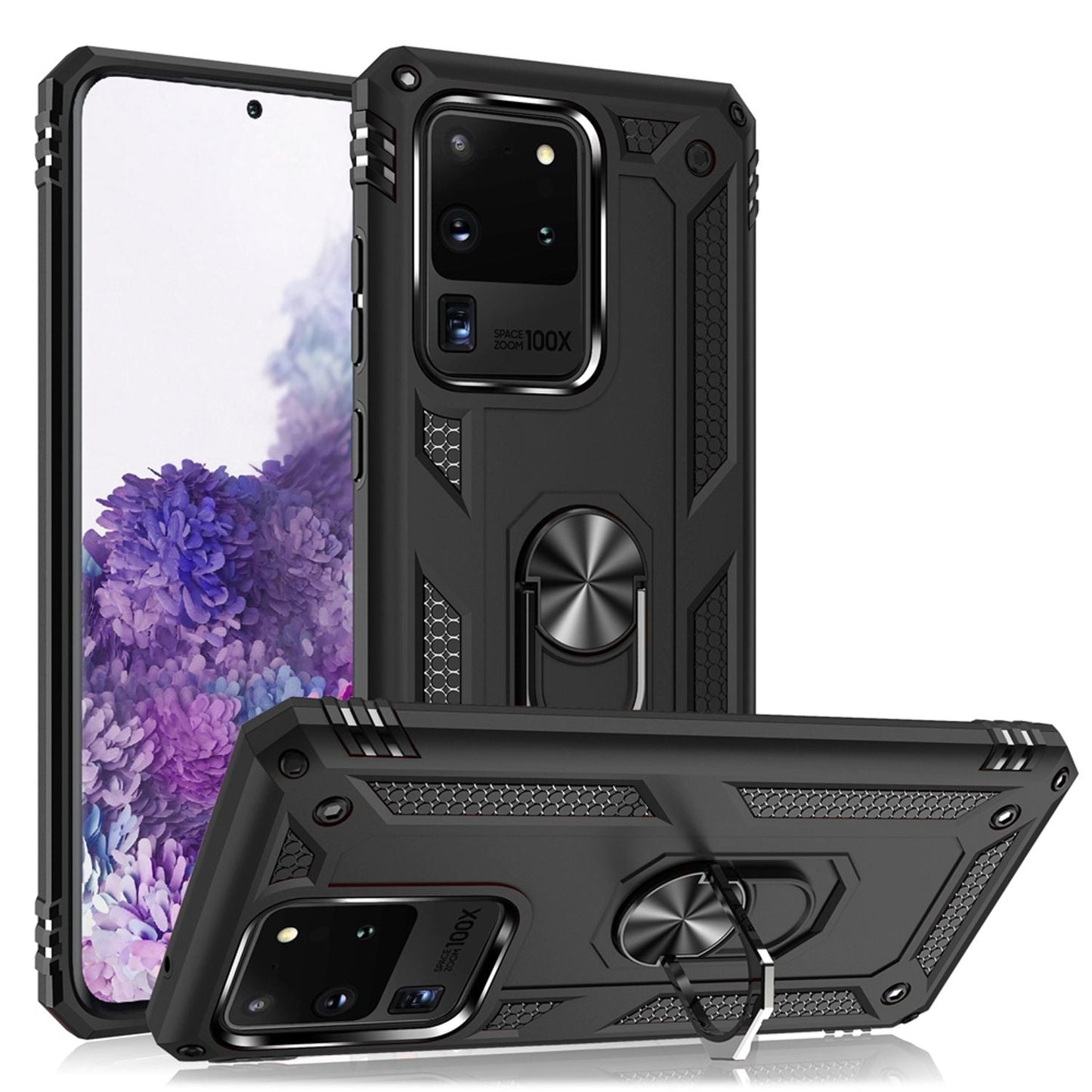 NALIA Panzerhülle für Samsung Galaxy S20 Ultra – Ring-Ständer 360° & Magnet-Halterung Kompatibel – RINGDEFEND (Stoßfestes Outdoor Case) – Marke aus Berlin