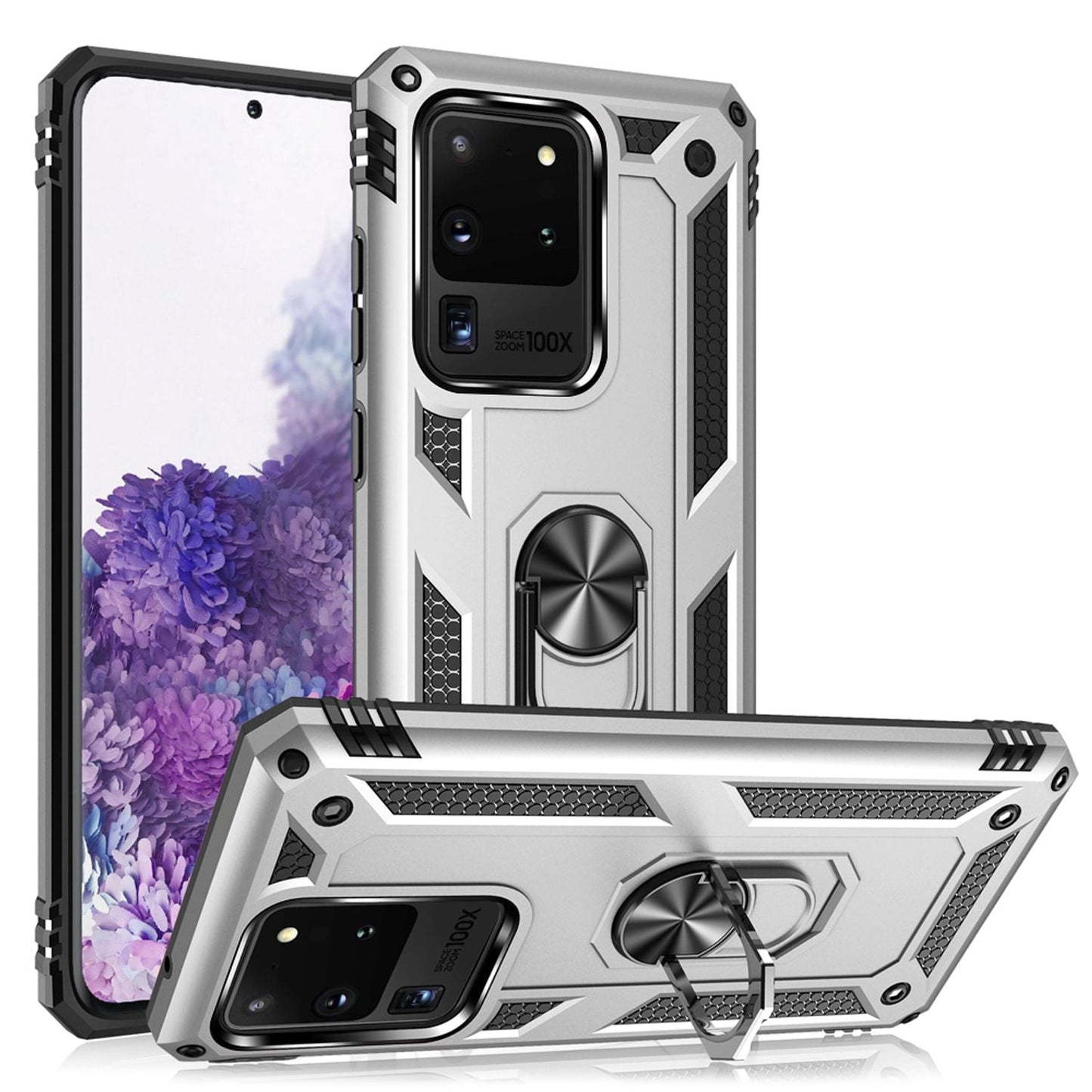 NALIA Panzerhülle für Samsung Galaxy S20 Ultra – Ring-Ständer 360° & Magnet-Halterung Kompatibel – RINGDEFEND (Stoßfestes Outdoor Case) – Marke aus Berlin