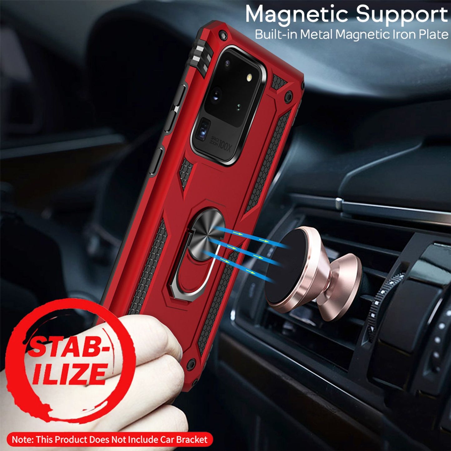 NALIA Panzerhülle für Samsung Galaxy S20 Ultra – Ring-Ständer 360° & Magnet-Halterung Kompatibel – RINGDEFEND (Stoßfestes Outdoor Case) – Marke aus Berlin