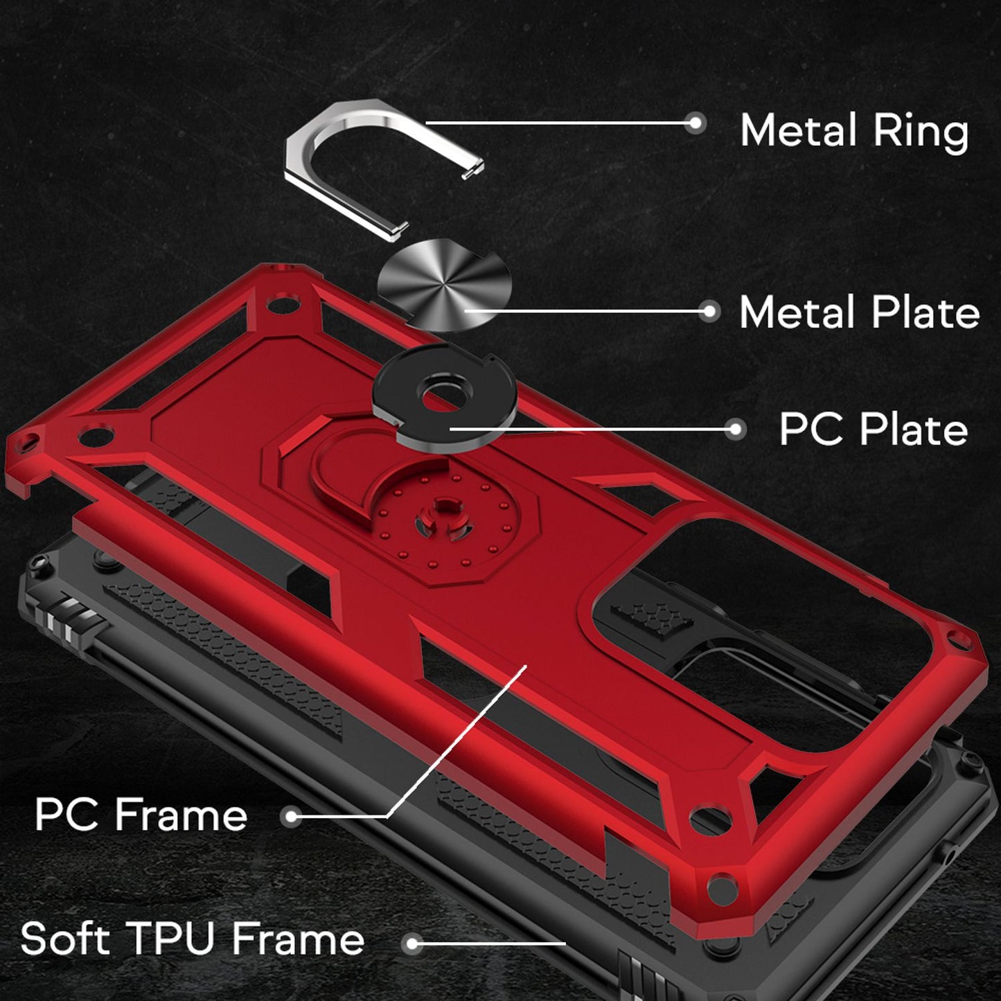 NALIA Panzerhülle für Samsung Galaxy S20 Ultra – Ring-Ständer 360° & Magnet-Halterung Kompatibel – RINGDEFEND (Stoßfestes Outdoor Case) – Marke aus Berlin
