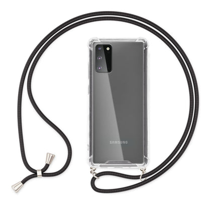 NALIA Handykette für Samsung Galaxy S20 – Transparentes Hybrid-Case & Band – HANGIT (Anti-Gelb Rückseite & Verstellbar) – Marke aus Berlin