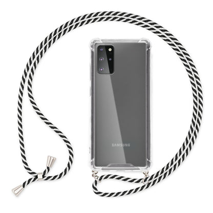 NALIA Handykette für Samsung Galaxy S20 Plus – Transparentes Hybrid-Case & Band – HANGIT (Anti-Gelb Rückseite & Verstellbar) – Marke aus Berlin