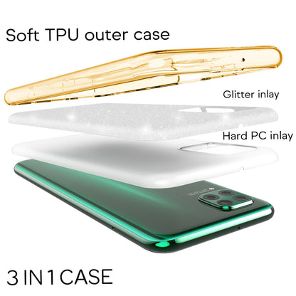 NALIA Glitzerhülle für Huawei P40 Lite – Funkelnder Glitzer-Look & Grip – SHINEPOP (Silikon Case) – Marke aus Berlin