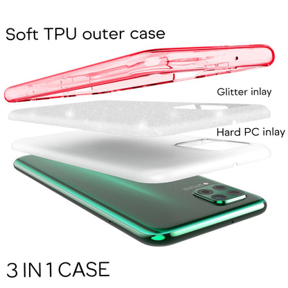 NALIA Glitzerhülle für Huawei P40 Lite – Funkelnder Glitzer-Look & Grip – SHINEPOP (Silikon Case) – Marke aus Berlin