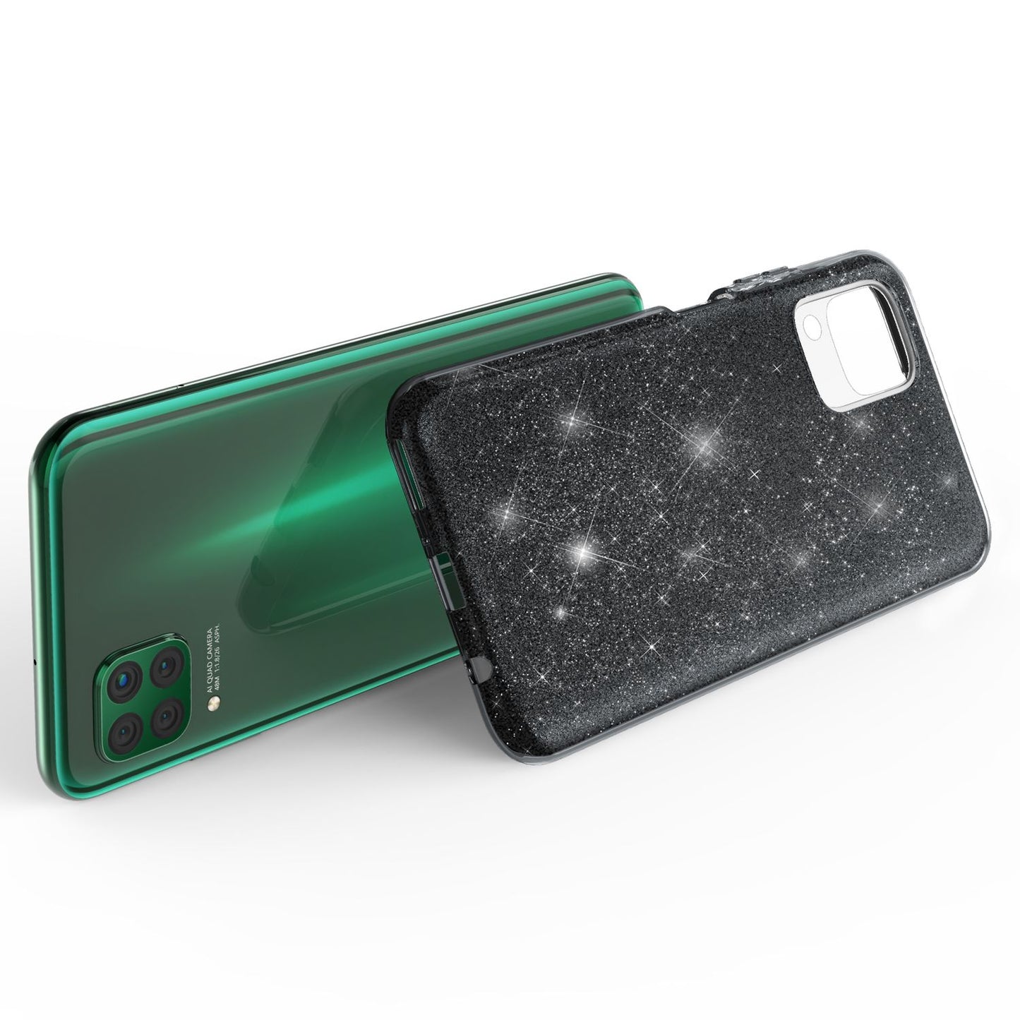 NALIA Glitzerhülle für Huawei P40 Lite – Funkelnder Glitzer-Look & Grip – SHINEPOP (Silikon Case) – Marke aus Berlin