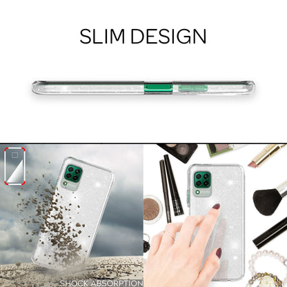 NALIA Glitzerhülle für Huawei P40 Lite – Funkelnder Glitzer-Look & Grip – SHINEPOP (Silikon Case) – Marke aus Berlin