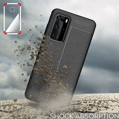 NALIA Design Case kompatibel mit Huawei P40 Pro Hülle, Leder Optik Stylische Handyhülle Stoßfeste Silikon Schutzhülle, Slim Phone Backcover Dünne Handy-Tasche Cover Kratzfest Bumper Etui - Schwarz