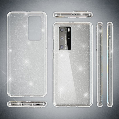 NALIA Glitzerhülle für Huawei P40 Pro – Funkelndes Silikon Case – DAZZLIN (Transparent & Stoßfest) – Marke aus Berlin
