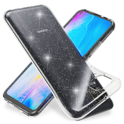 NALIA Glitter Case kompatibel mit Huawei P40 Lite Hülle, Bling Silikon Handyhülle Strass Cover Durchsichtig, Dünne Handy-Tasche Schutzhülle Phone Etui Diamond Bumper Soft Skin Klar